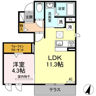 ハレクラニK B棟【1階】の間取り