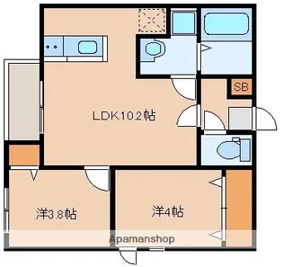 カトレア板付【3階】の間取り