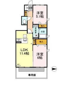シャーメゾン ウィステリア【1階】の間取り