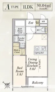 PLUS A HAKATA MODERNO【1階】の間取り
