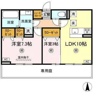 トリシア野多目Ⅰ【1階】の間取り
