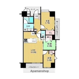 アルフィーネ二日市駅前ラヴィエ【3階】の間取り