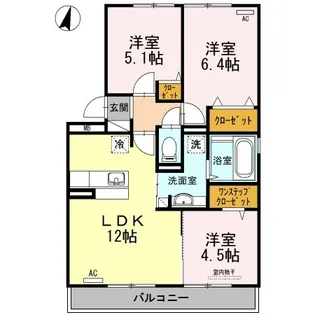 Ott’s南片江 A棟【201号室】の間取り