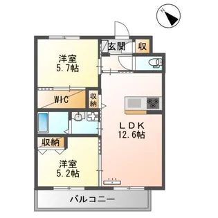 SUN PEARL HILLS(サンパールヒルズ)【2階】の間取り