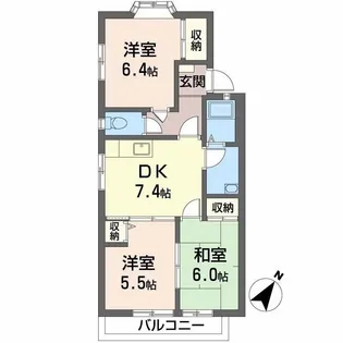 サンハイツ【2階】の間取り
