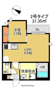 GRキャスバルクォーレ二日市【1階】の間取り