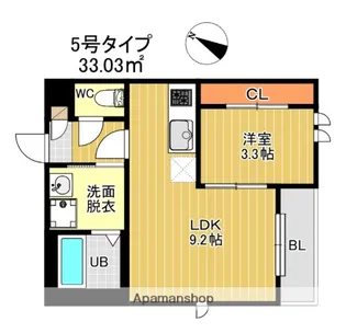 GRキャスバルクォーレ二日市【1階】の間取り