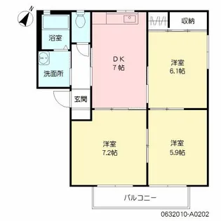 メゾン・グリシーヌ A棟【2階】の間取り