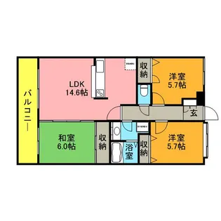福岡県大野城市下大利4丁目【マンション】の間取り