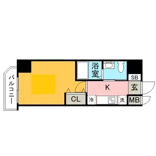 エステムコート博多駅前アヴェール【13階】の間取り