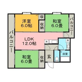 福岡県福岡市博多区板付5丁目【マンション】の間取り