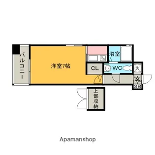 エステート・モア・博多公園通り【7階】の間取り