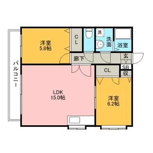ジェネシス竹下【3階】の間取り