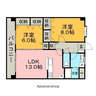 カーサコスモス【6階】の間取り