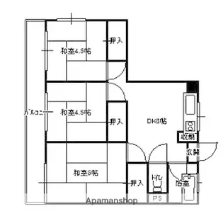 福岡県福岡市南区野間4丁目【マンション】の間取り