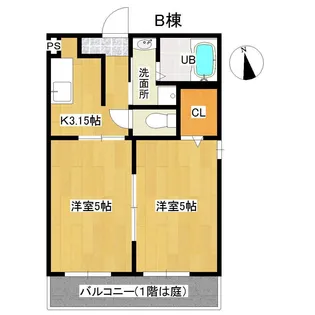 福岡県福岡市南区野多目2丁目【アパート】の間取り