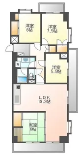 サンライフ香椎C棟【2階】の間取り