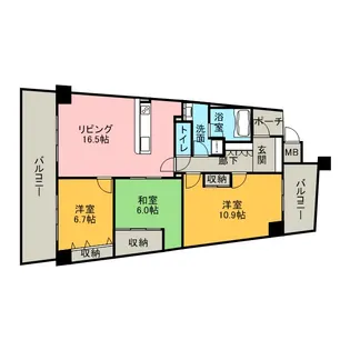 福岡県福岡市東区香椎照葉3丁目【マンション】の間取り