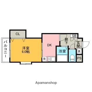 クロスステージ博多駅前【6階】の間取り