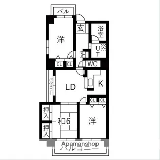 福岡県福岡市東区香椎2丁目【マンション】の間取り