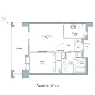 リアンシエルブルー東比恵【4階】の間取り