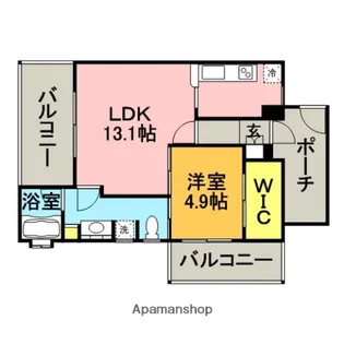 リアンシエルブルー東比恵【6階】の間取り