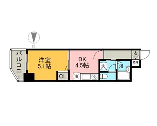 レジディア博多【10階】の間取り