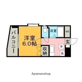 福岡県福岡市博多区元町1丁目【マンション】の間取り