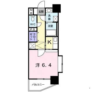 ルネス六本松【1階】の間取り