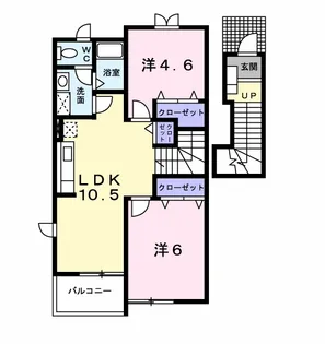 カーサ・フィオーレA【2階】の間取り