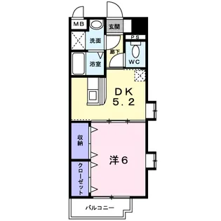 プラシード【5階】の間取り