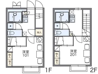 レオパレスマ・メゾン駅南【2階】の間取り