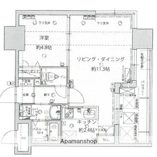 福岡県福岡市中央区清川2丁目【マンション】の間取り