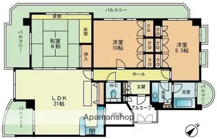 福岡県福岡市中央区平尾5丁目【マンション】の間取り