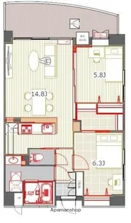 福岡県福岡市中央区薬院1丁目【マンション】の間取り