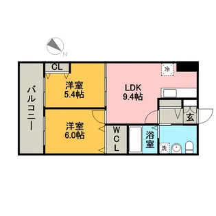 2DKの間取り画像
