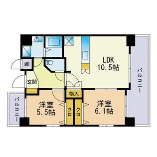 福岡県福岡市中央区今泉1丁目【マンション】の間取り