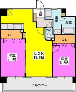 エクセレント須恵【4階】の間取り