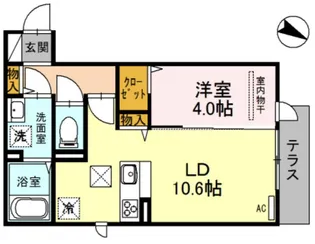 D−ROOM麦野参番館【1階】の間取り