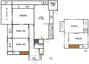 福岡県福岡市南区野多目4丁目【一戸建】の間取り