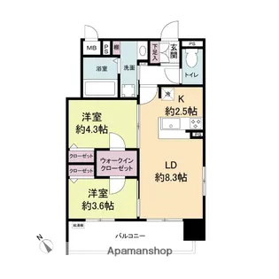 ラクラス呉服町【7階】の間取り