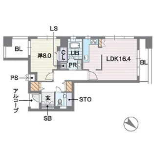 福岡県福岡市中央区大名2丁目【マンション】の間取り