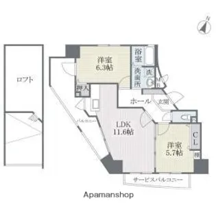 福岡県福岡市中央区薬院1丁目【マンション】の間取り