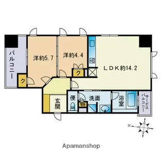 福岡県福岡市中央区高砂2丁目【マンション】の間取り