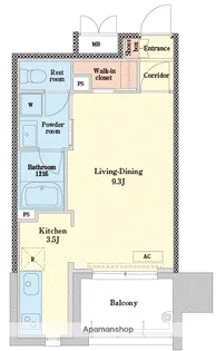 1Kの間取り画像