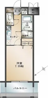 エンクレスト福岡【7階】の間取り