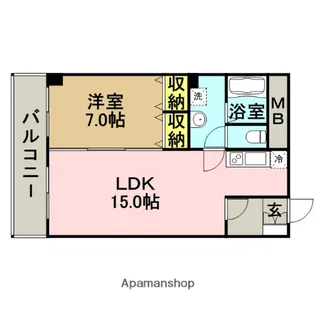 1LDKの間取り画像