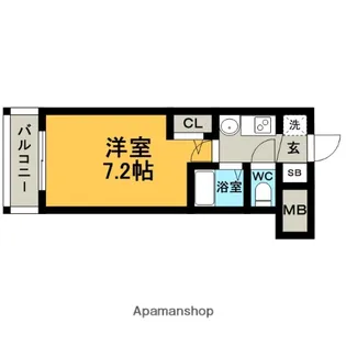 エステムコート博多・祇園ツインタワーファーストステージ【7階】の間取り