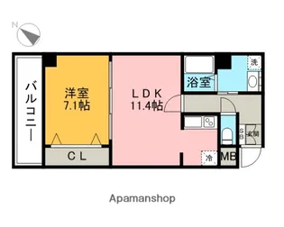 福岡県福岡市博多区住吉3丁目【マンション】の間取り
