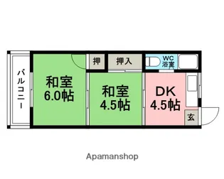 秦アパート【2階】の間取り